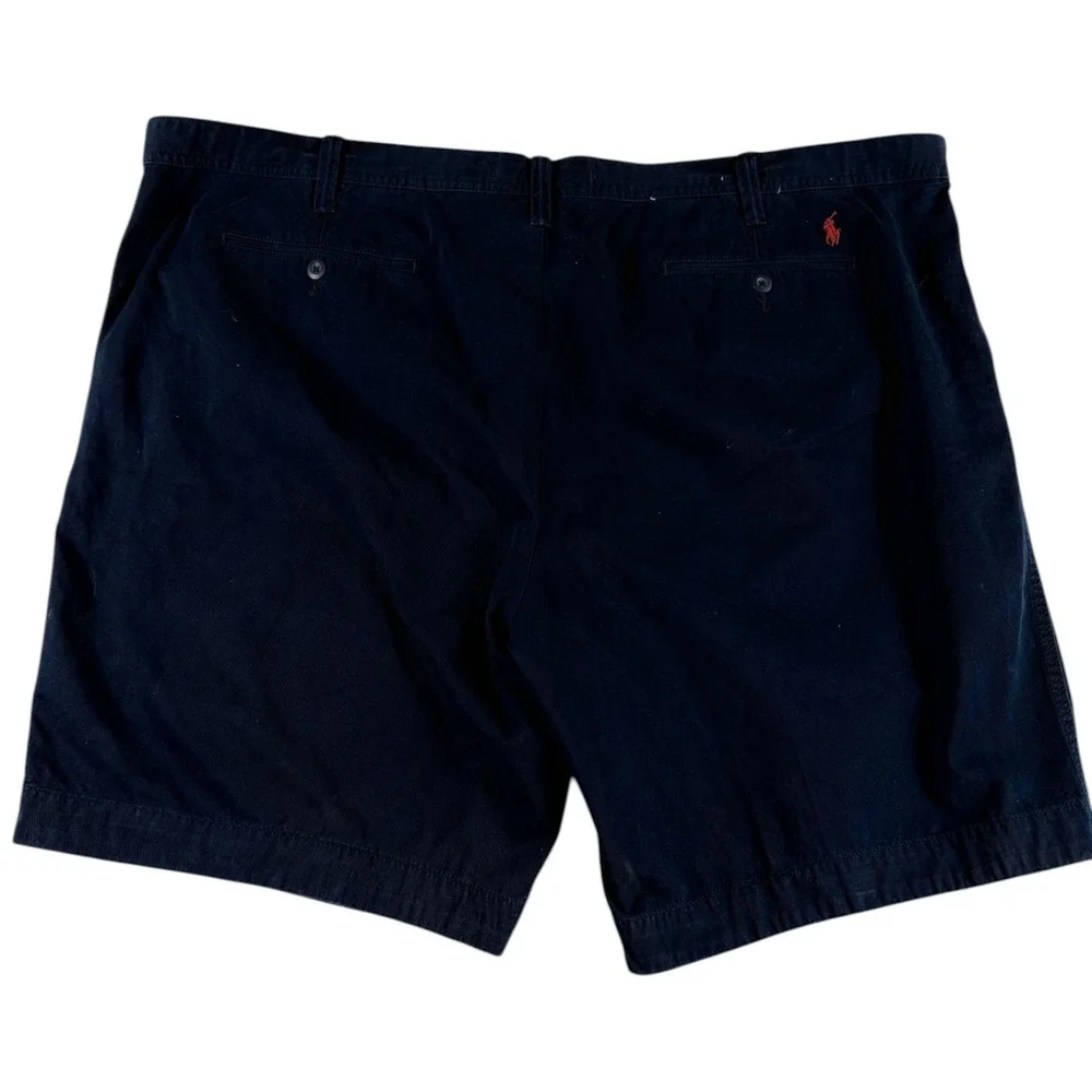 Polo Ralph Lauren Chino Shorts Mens 50B Navy Blue Relaxed Classic Fit Dark Wash‎